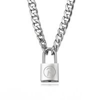 Unisex Cool Punk-Inspired Disco Lock Necklace Fashion R punk Korean version Nanjing lock necklace Fashionable Accessory