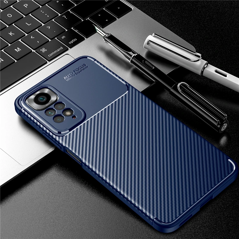 Carbon Fiber Cover Case For Redmi Note 11 Pro 4G 5G Soft Bumper Silicone Funda Matte Case For Xiaomi Redmi Note 11 11S 11Pro 4G