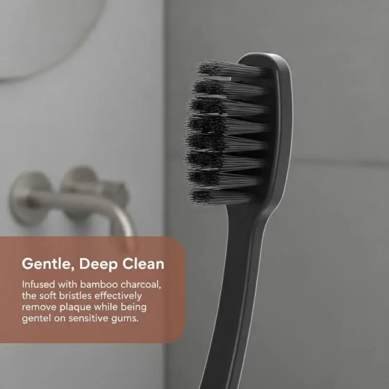 

Минималистичная складная зубная щетка с мягкой щетиной из бамбукового угля, индивидуально упакованная