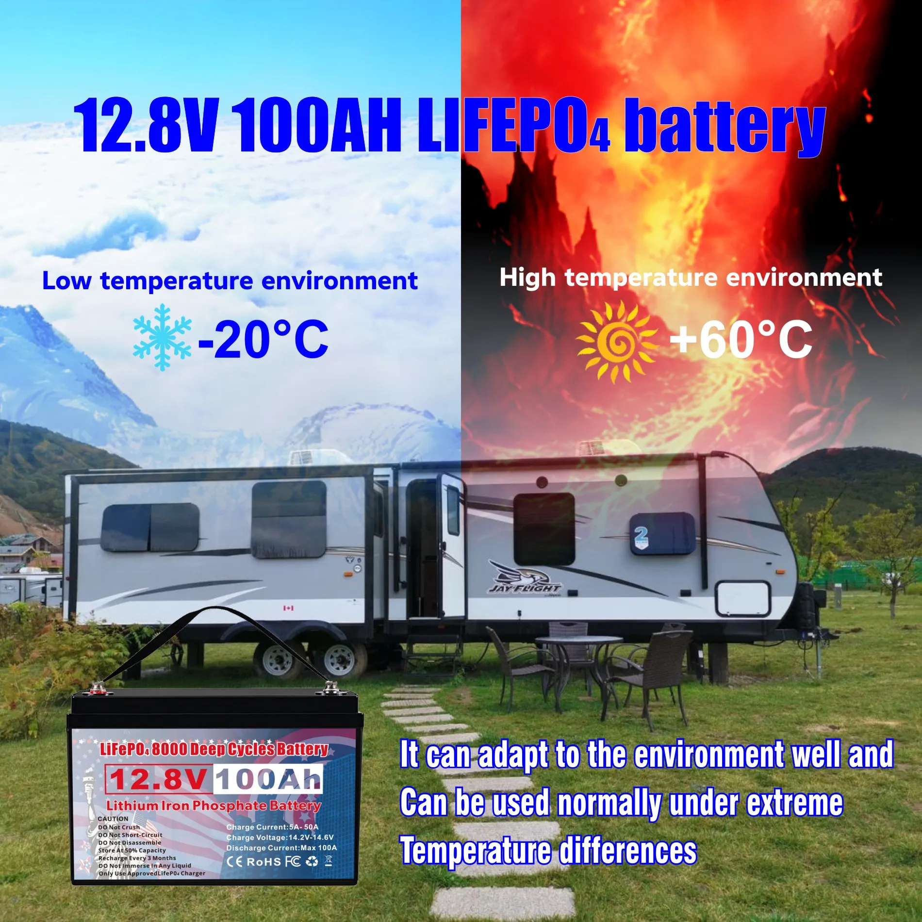 VEMDIA 12V Lithium Battery 100AH With BMS 8000 Deep Cycles Grade A Cells for Marine Trolling Motor RV etc