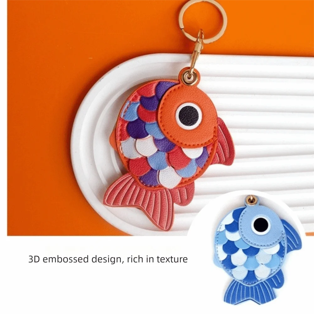 3D Fish-Scale Access Card Cover Goldfish Little Fish Access Card Protective Cover Cute Design Keychain Holder Bag Hanging