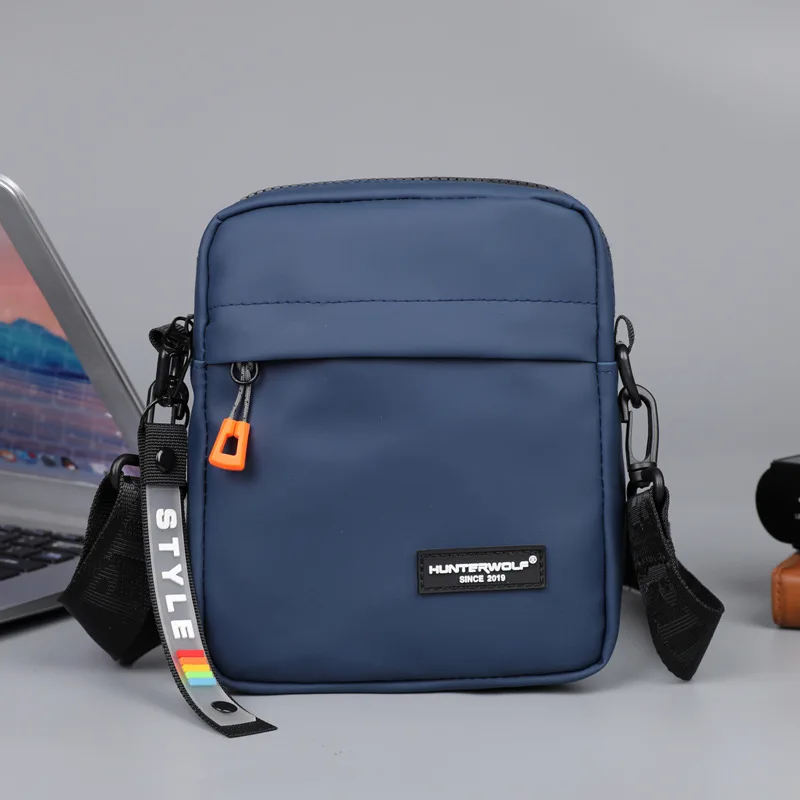 

Messenger Sling Bags For Men Casual Oxford Small Zipper Crossbody Pouch Simple Mini Crossbody Phone Bag Male Side Shoulder Bag