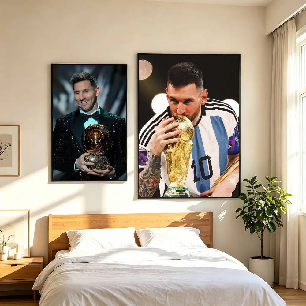 L-Lionel M-Messi Argentina Football Star   Poster High Quality Dorm Living Room Aesthetic Wall Decoration Painting Stickers Gift