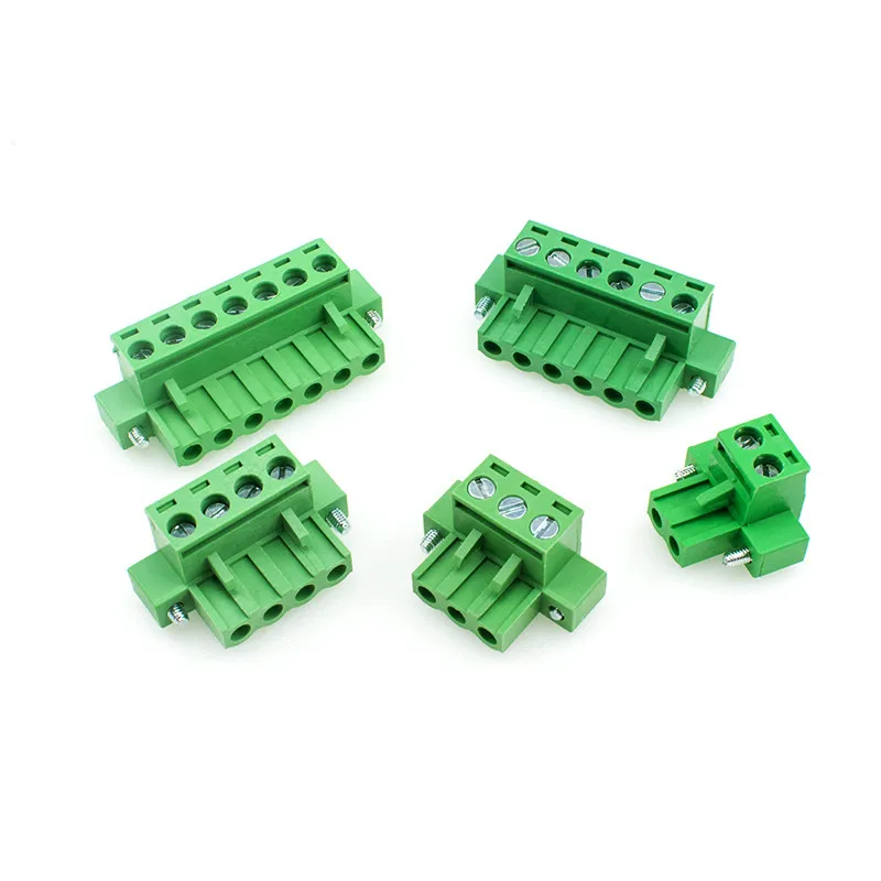2EDGKM-5.08MM plug-in green wiring terminal with flange fixed PCB wiring plug 2EDGKM-2P-12P terminal block