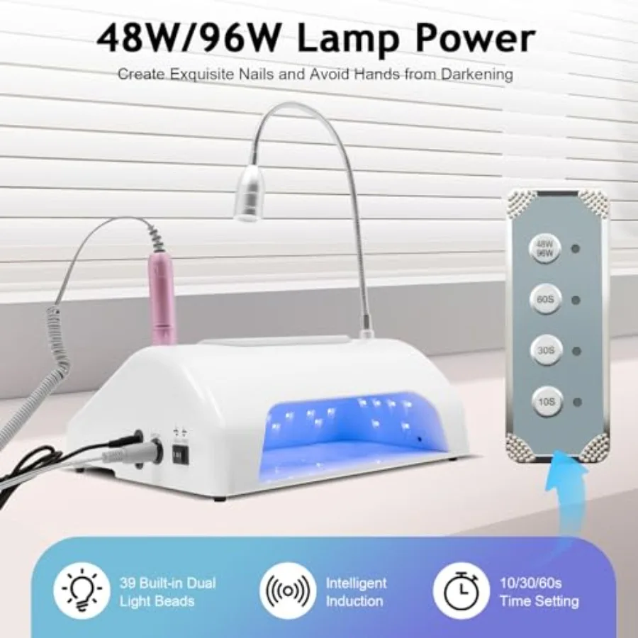 5 em 1 máquina de manicure broca do prego profissional 30000rpm elétrica máquina de broca do prego lâmpada elétrica para unhas manicure