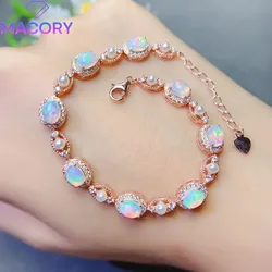 Female natural Opal bracelet silver charm 925 sterling silver certification bracelet free shipping luxury jewelry Christmas gems