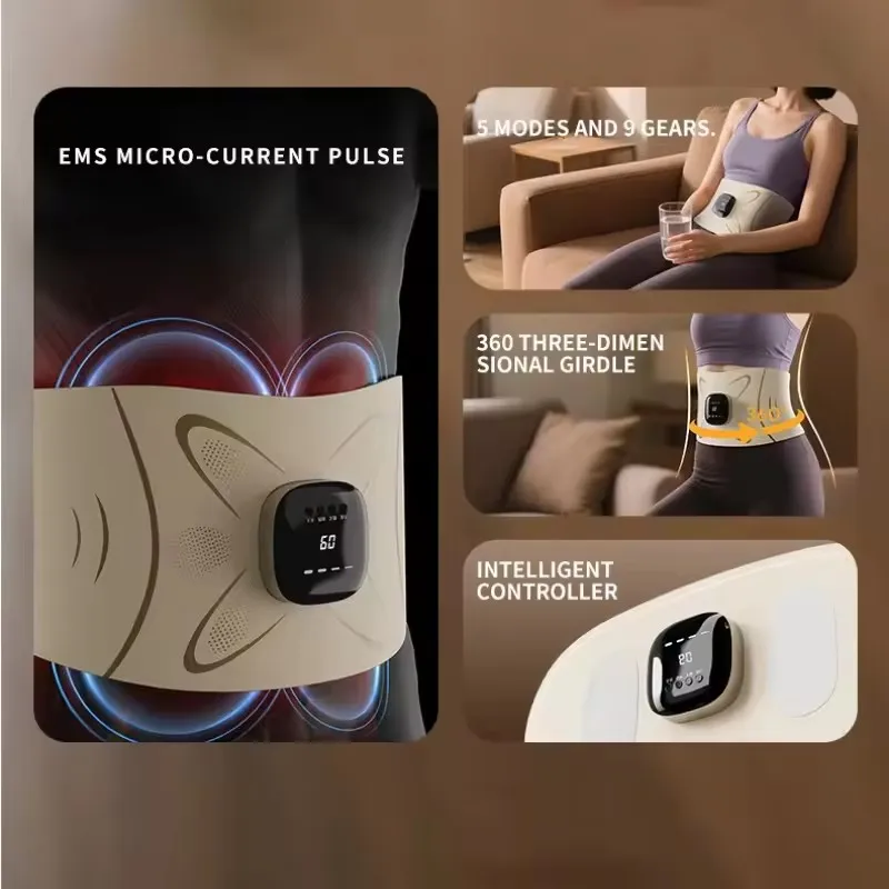 الخصر التخسيس EMS مايكرو الحالي حزام اللياقة البدنية نبض مدلك فقدان الوزن تشكيل الجسم البطن الإغاثة أداة جديدة قابلة للشحن