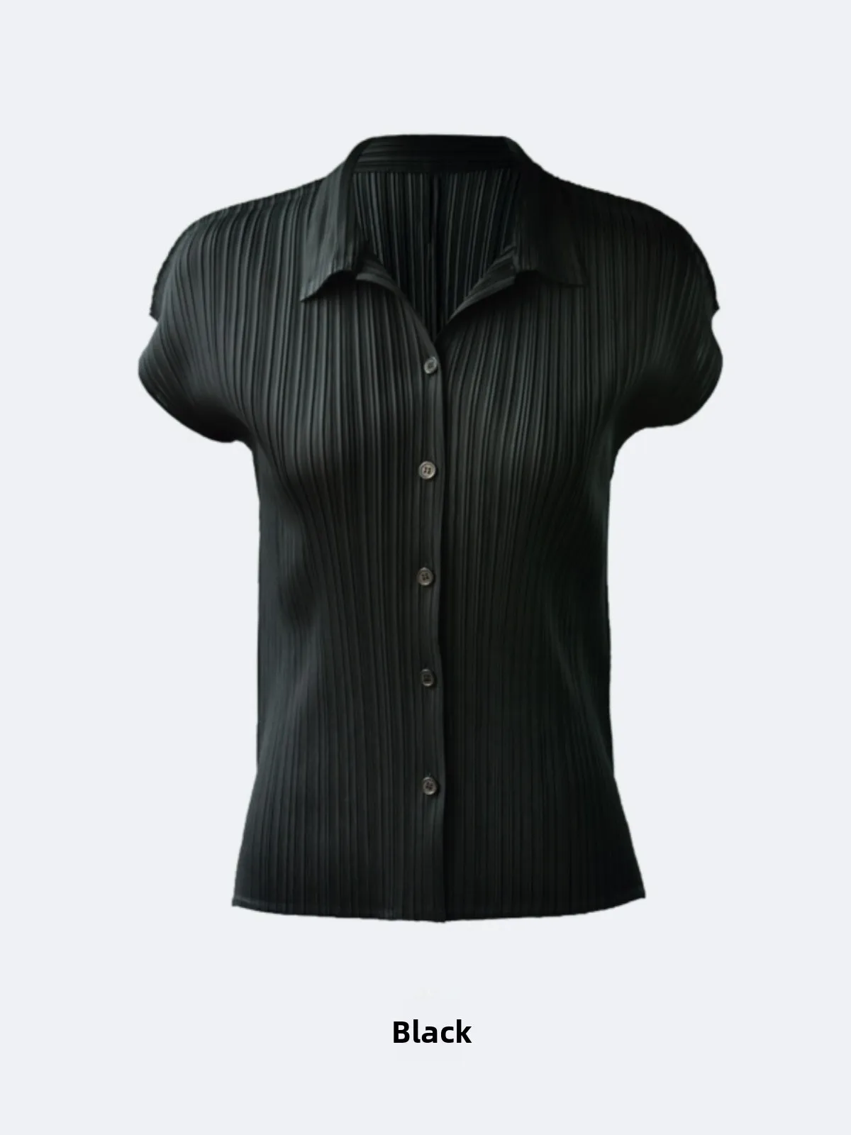 

Qingbei Women's ort Sve irt Pleated Texture oulder High End Slimming Straight Cut Commute Sle Polyester ...