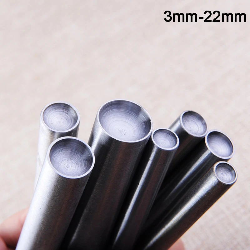 1Pcs Mushroom Domed Rivet Setting Steel Spike Studs Punch Setter Hand Punching Tool 3~22mm for LeatherCraft Garment Shoe Hat DIY