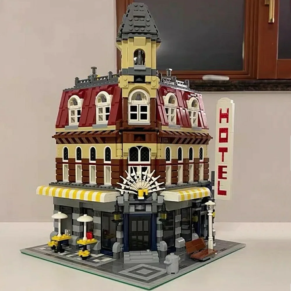 In Stock Compatible 10182 15002 Cafe Corner House Building Blocks Bricks Model StreetView Kids Education Toy kids Birthday Gifts