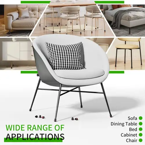 8PCS Round Chair Leg Floor Protectors Foot Cover Diagonal Silicone Furniture Black Table Feet for Hardwood Table Protect Floor - Image 5