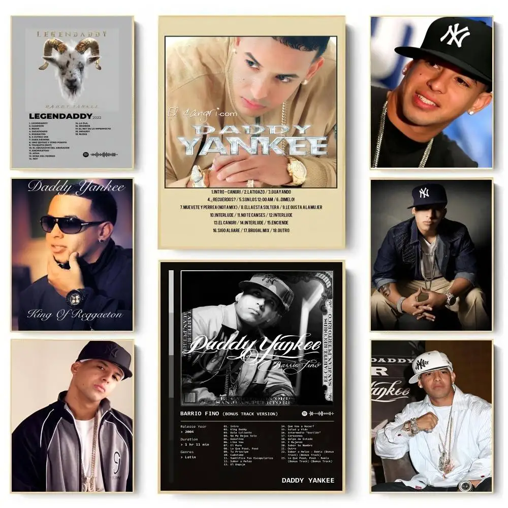 Póster adhesivo de rapero y cantante Daddy Yankee, arte de pared impermeable para sala de estar, dormitorio, decoración del hogar, 1 ud.