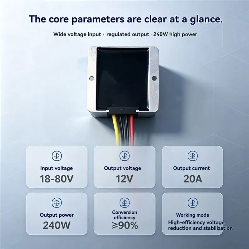 【LIMITED TIME DISCOUNT】Voltage Regulator DC-DC Converter 18-80V To 12V 20A Step Down Power Supply Module High Power Conversion
