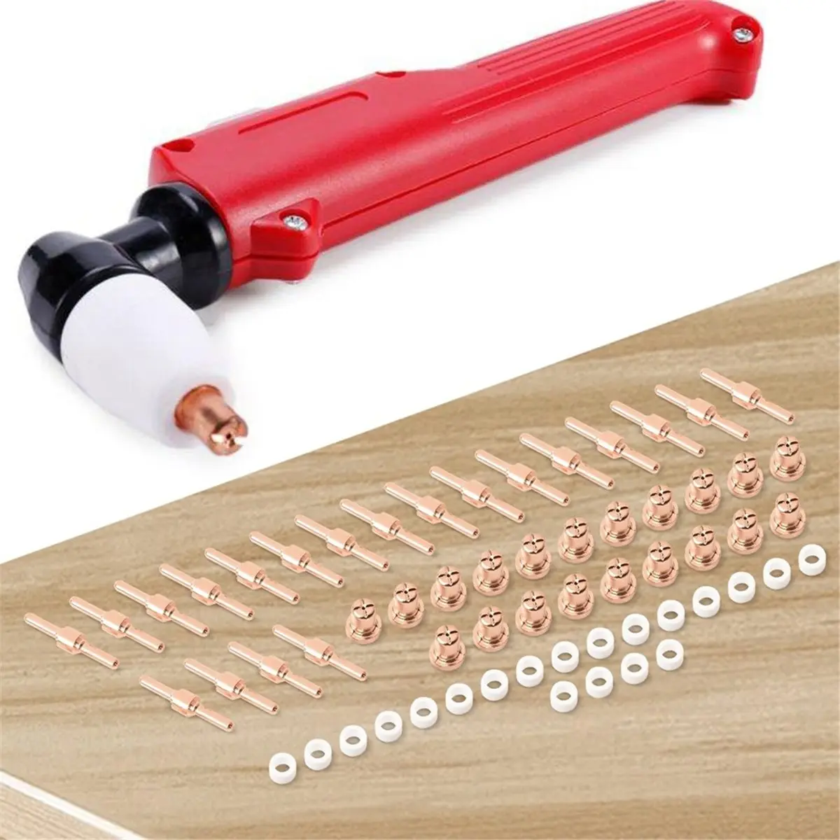 【50% OFF】Plasma Cutting Torch Consumables, 60-Piece Set for PT-31 Torch Compatible with CUT-40 and CUT-50 Plasma Cutters