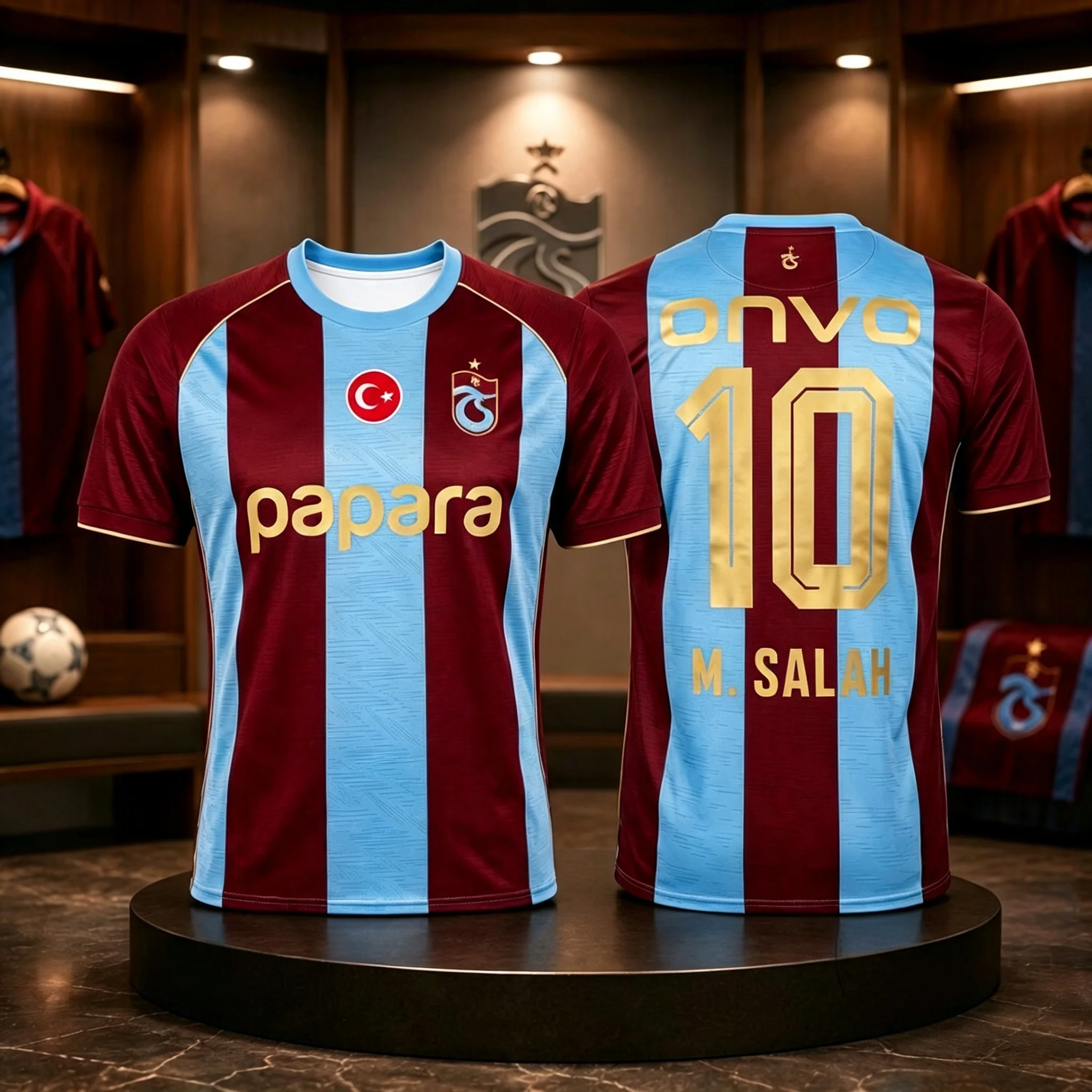 2026 Trabzonspor Salah 10 # Fußballtrikot für Herren, Sommer, 3D-Druck, Sport-Fußball-T-Shirt, atmungsaktiv, schnelltrocknend, Familienkleidung
