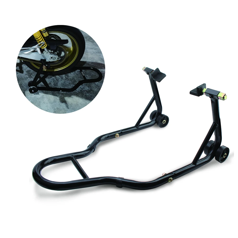 Motorcycle Rear Wheel Support Stand Wheel Stand Black Auto Wheel Support Frame Tire Repairing Tool For Harley Suzuki Universal image 3