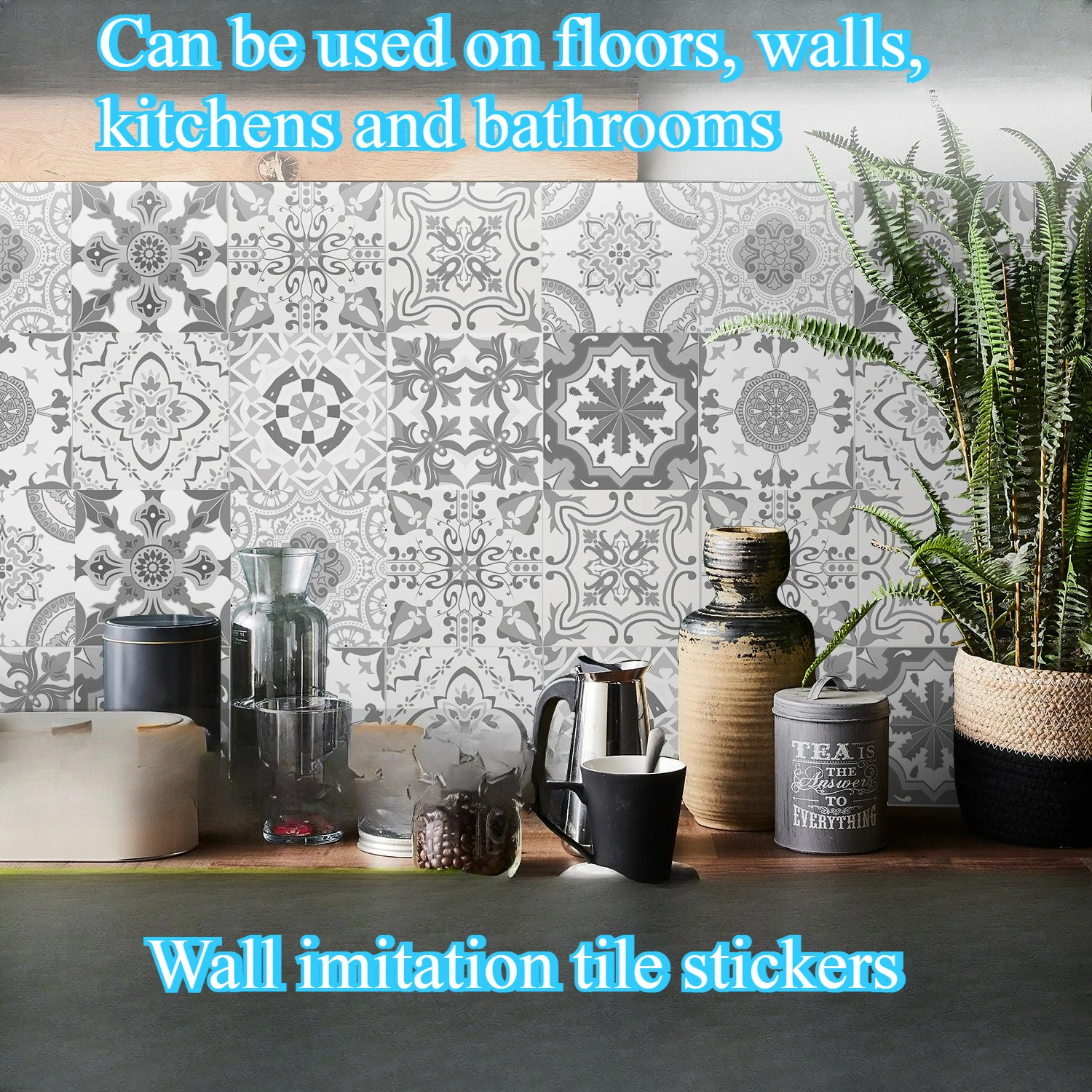 Wall Imitation CeramicTile Stickers Waterproof Bathroom Self-adhesive Wall Paper for Kitchen Anti-staining Stickers for Bathroom