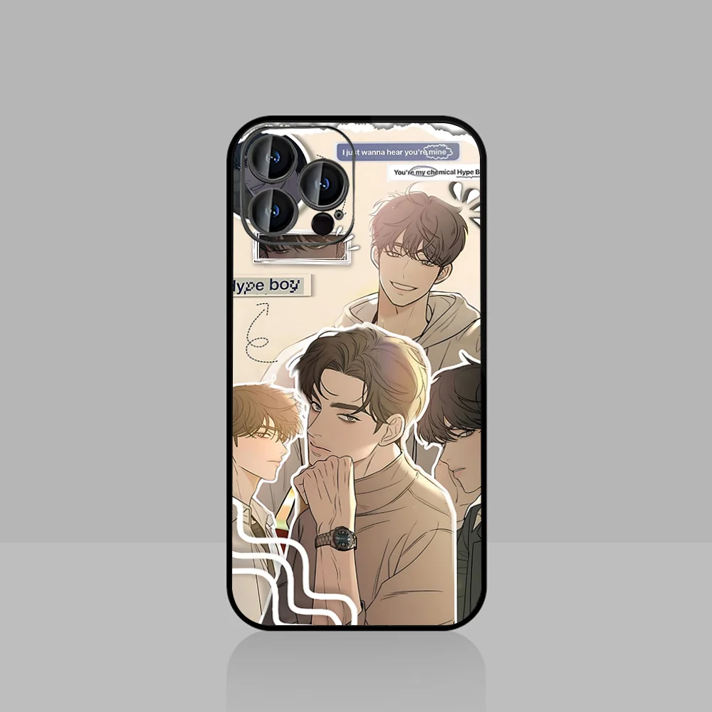 حافظة هاتف Operation True Love لهاتف آيفون 15,14,13,12,11,16,XS,XR,X,8,7,Pro,Max,Plus,mini غطاء أسود من السيليكون