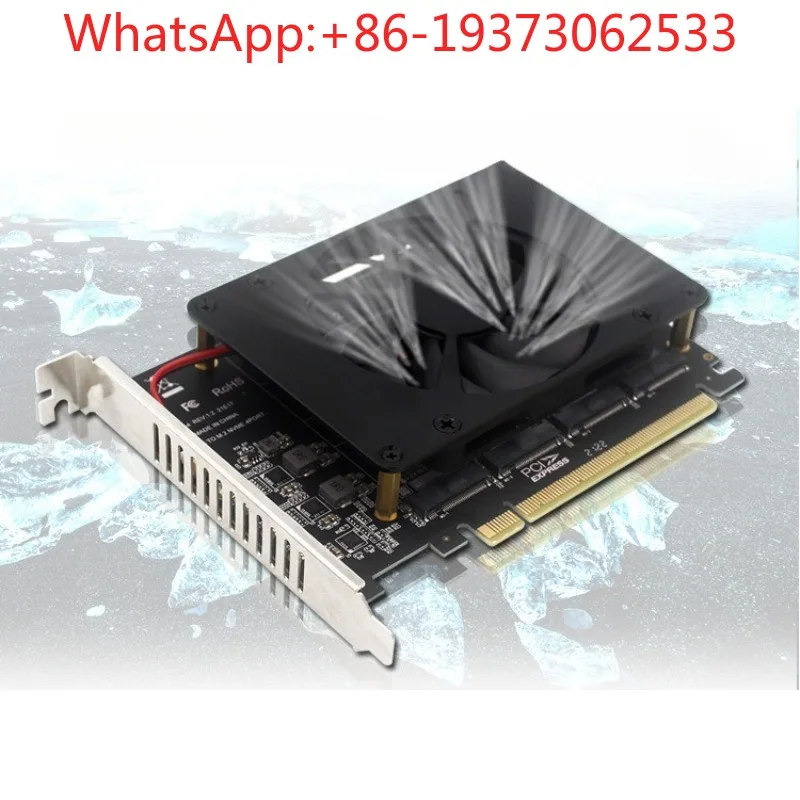 PCIEX16 NVME M.2 MKEY RAID Array Expansion Adapter Card Main Board Split Cassette Fan