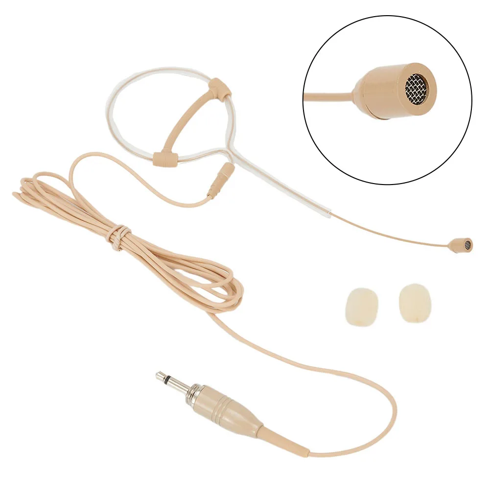 Professional Adjustable Headset Omnidirectional Beige Single Earhook Headset Mic Headworn Microphone 3.5mm 3 Pin 4 Pin XLR Plug