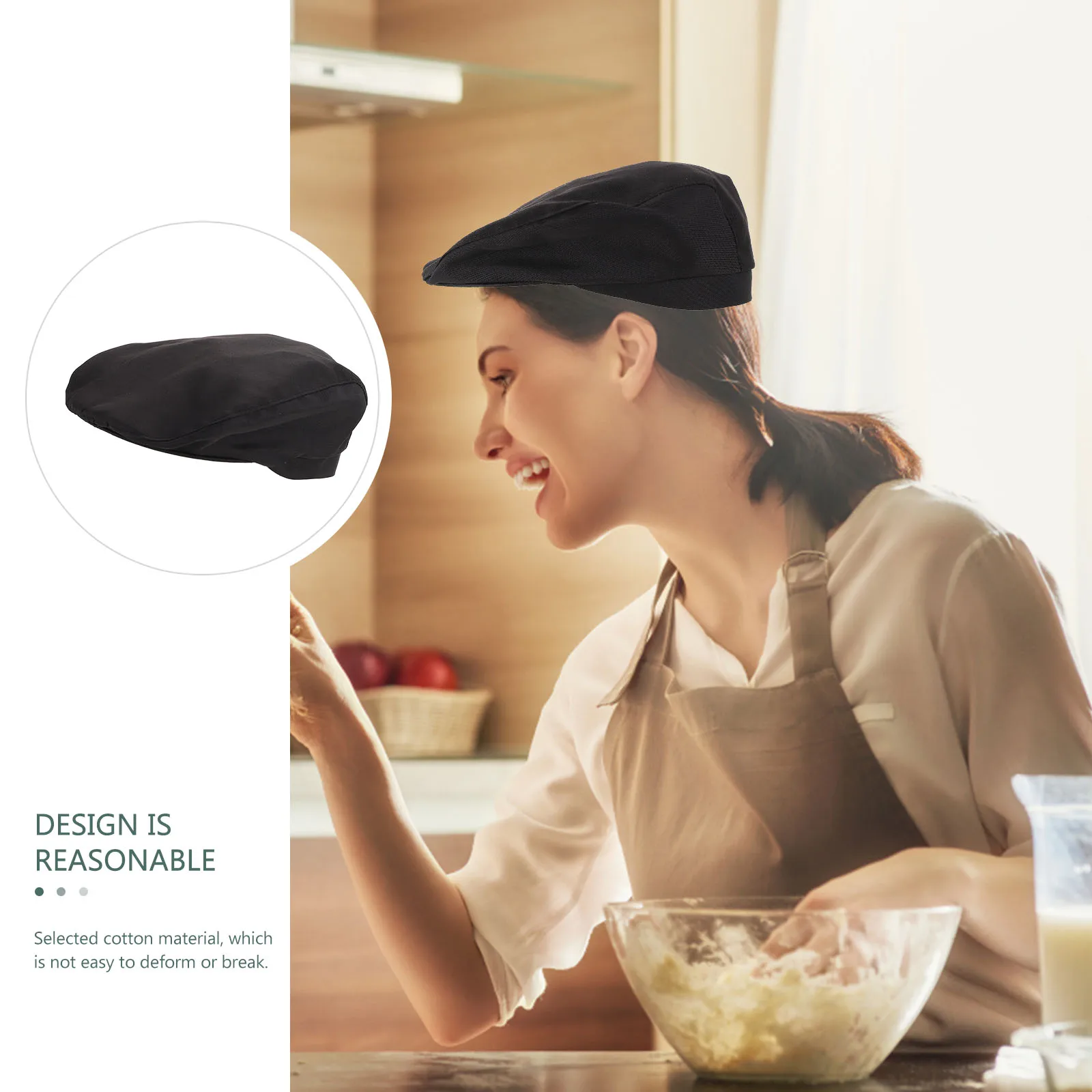 

Chef Hat Waiter Beret Cooking Caps Unisex Cotton Adult Kitchen Restaurant Chef Caps Bartender Food Service Work Uniform