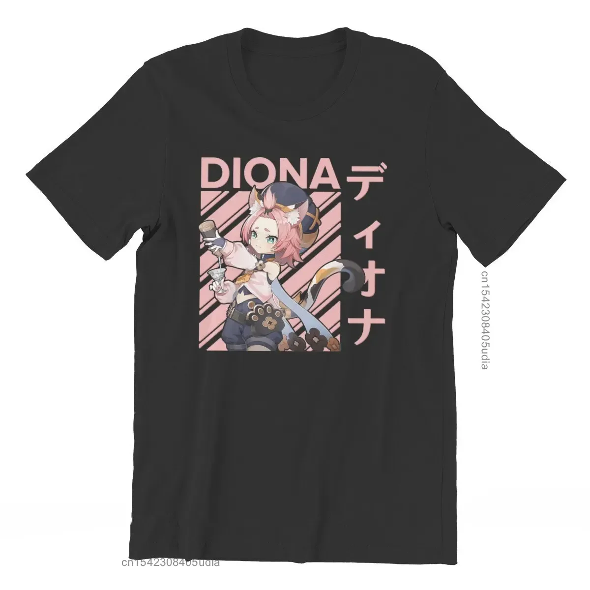 Genshin Impact Action Role-Playing Game Diona Men Camisa Streetwear Anime T Shirt Cool Tshirt Short Sleeve