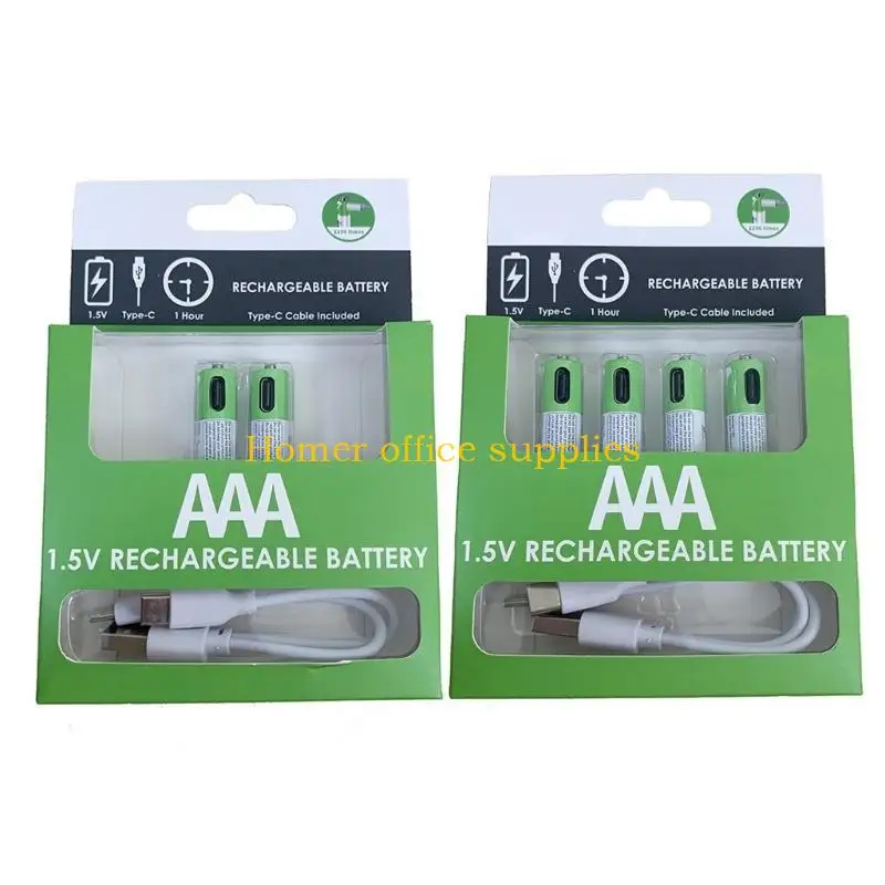 

K43B Convenient Batteries USB AAA Lithium Rechargeable Battery Constant Output for Electronic Devices USB C Port