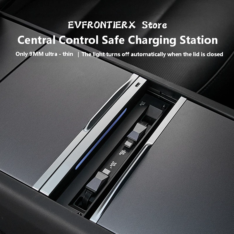 Central Control Docking Station for Tesla Model 3 Hihland/ Model Y Juniper 2026 AI Smart Fast Charging Hub phone charging cables