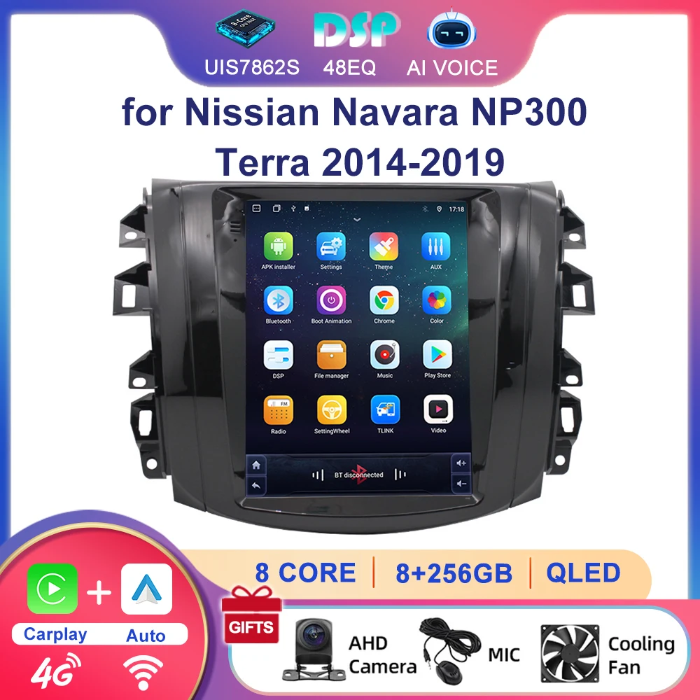 Android 2 Din 8 Core 4G Lte Tesla Vertical Screen Car Radio for Nissian Navara NP300 Terra 2014-2019 Car Stereo 9.7 Inch
