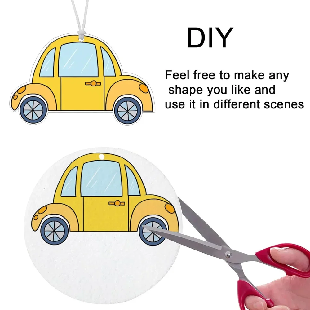 50-Pack Sublimation Blanks Air Freshner- Customizable Round Air Fresheners for Car & Home Decor