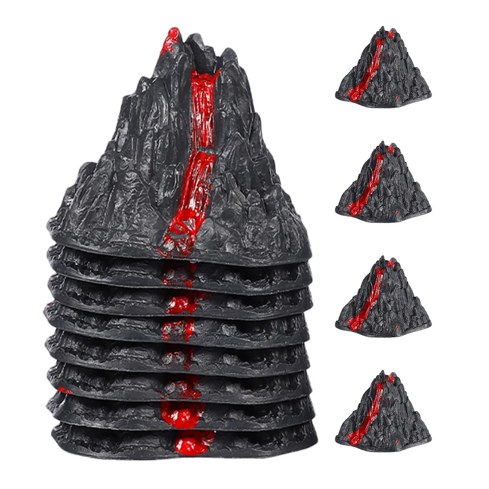 12Pcs Volcano Ornament Plastic Durable Simulation Volcano Models for Desktop Micro Landscape Aquarium Tank Decor