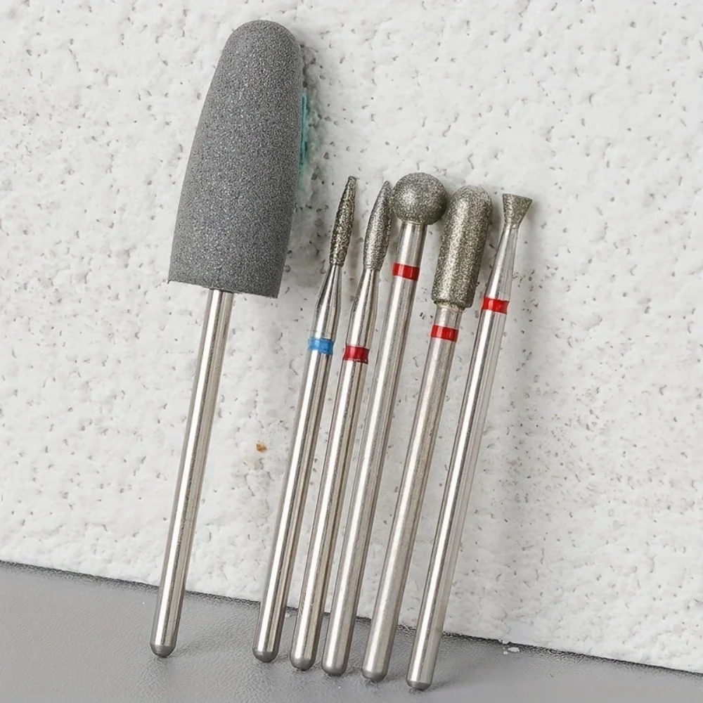 6 pezzi testa di molatura per unghie strumenti per unghie lime per unghie trapano punta per lucidatura per cuticole testa di molatura per unghie set per rimuovere gel per unghie