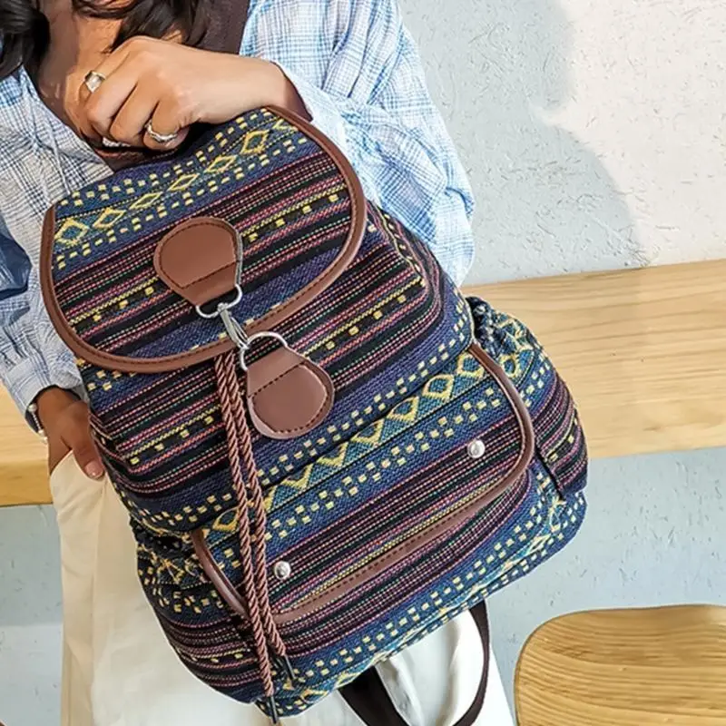 

X90D Fashion Rucksack Schoolbag Large Capacity Bookbags Backpack for Teen Girls Student Casual Versatile Daypack Vintage Bags
