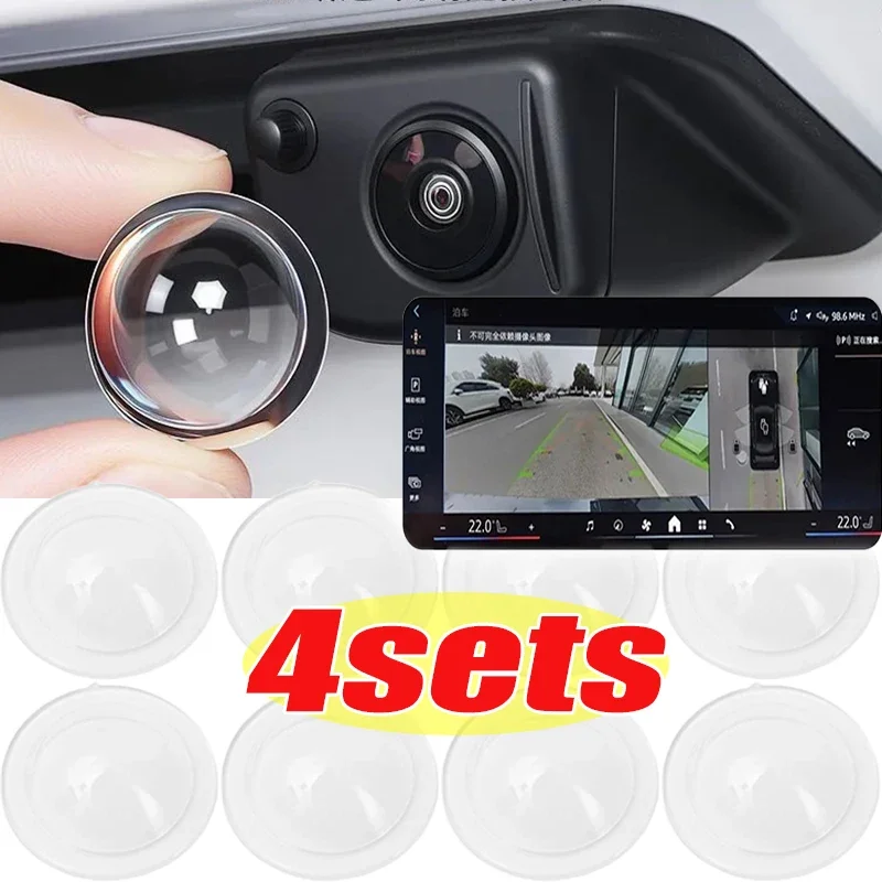 Car Camera Lens Transparent Protector Cover Universal Front Bumper Camera 360° All-Round Lens Guard PC Lens Protector Cover Kit