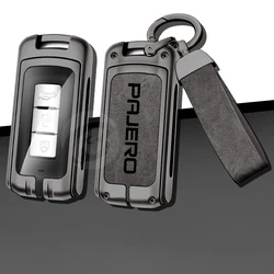 Zinc Alloy Car Key Cover Case Holder Shell Protector for Mitsubishi Pajero 2 v73 Sport Remote Key Bag Buckle Auto Accessories