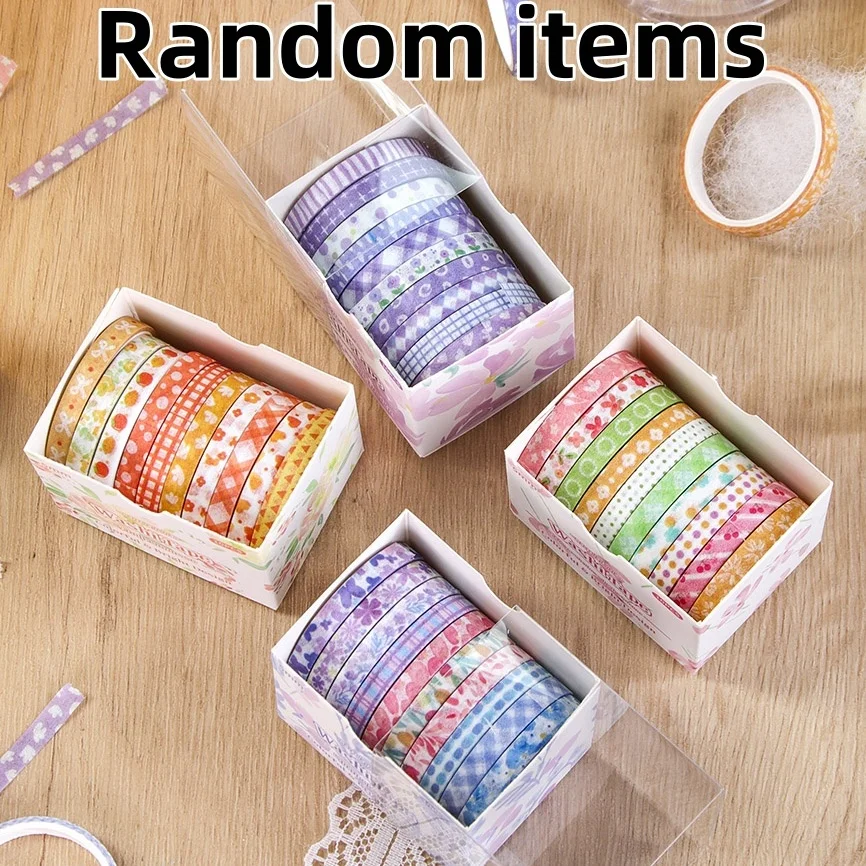 Contain Random Items, 10/40/160 Rolls. Pink Checkered Washi Tape Set, Decorative Tape for Scrapbooking, Journaling