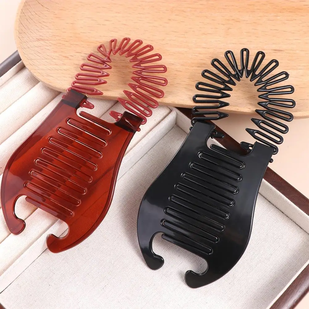 

Women Comb Hair Riser Claw Flexible Headwear Ponytail Rubber Bands Banana Barrettes Clip Hair Holding Tool Fashion