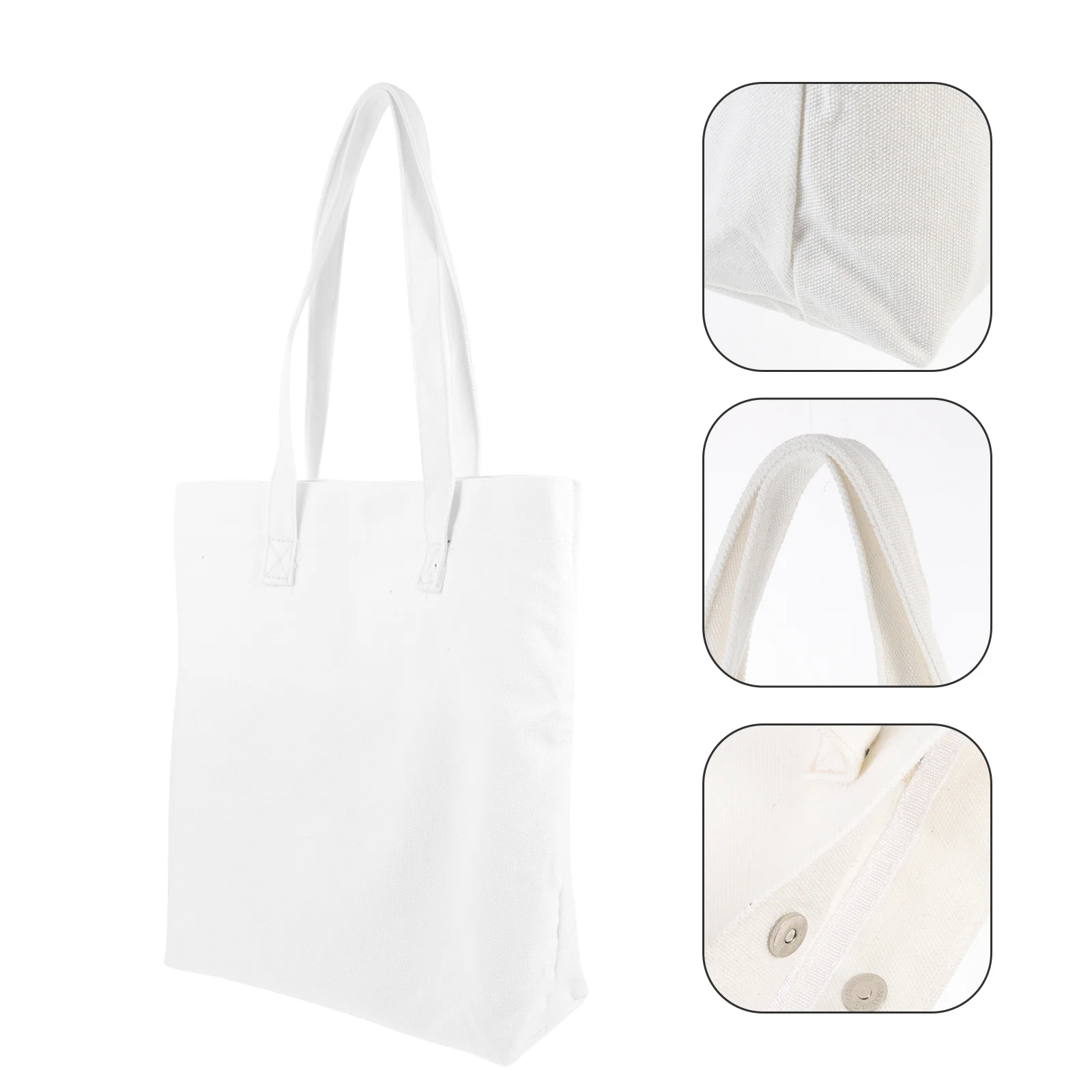 

Large Capacity Canvas Tote Bag One Shoulder Handbag Lightweight Storage Pouch for Women Simple Portable Shopping Travel Beach