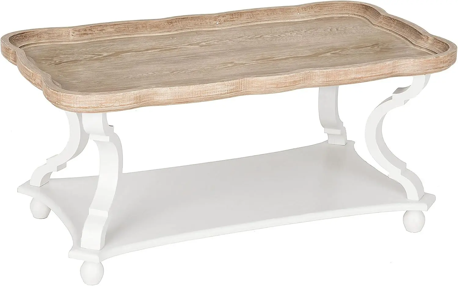 โต๊ะกาแฟสไตล์โมเดิร์นรัสติกฟาร์มเฮาส์คอทเทจคอร์ - ท็อปถาดไม้ธรรมชาติพร้อมงานตกแต่งแบบแฮนด์เมด โต๊ะข้างโซฟาสำหรับครอบครัว