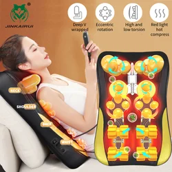 Cojín de masaje eléctrico multifuncional para cuello, hombros, cintura y espalda, Control remoto, amasamiento profundo, Shiatsu, alivio de la fatiga por calor, regalo