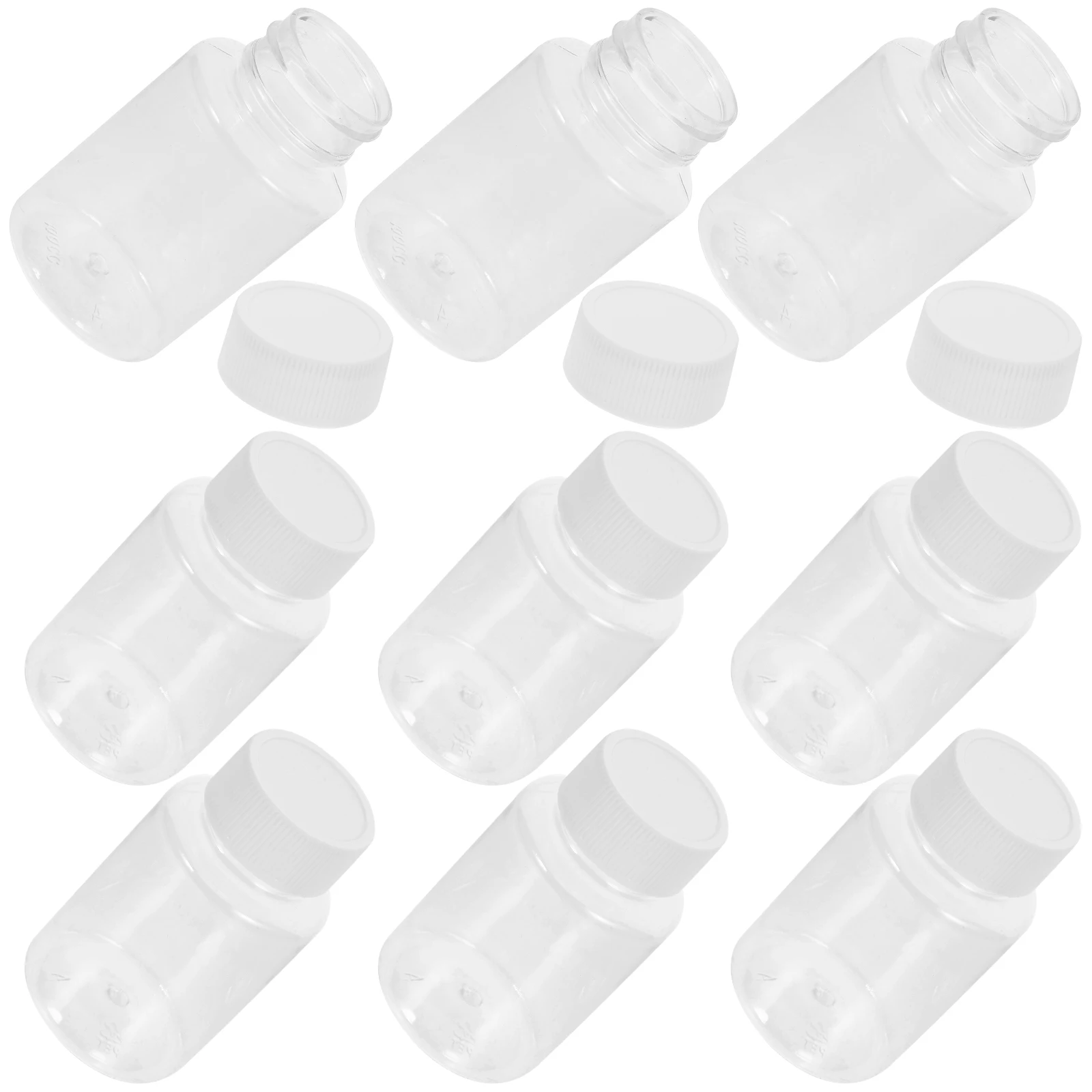 

12pcs 100ml Storage Transparent Travel Size Containers Refillable Empty Pill Bottles Portable Medicine Bottle Plastic Travel