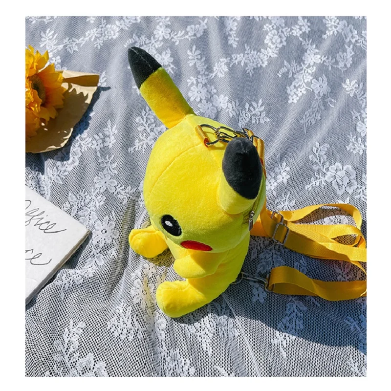 Pokemon Pikachu Plush Backpack Japanese Anime Cartoon Animals Pikachu Children\'s Schoolbags Doll Christmas Birthday Gifts