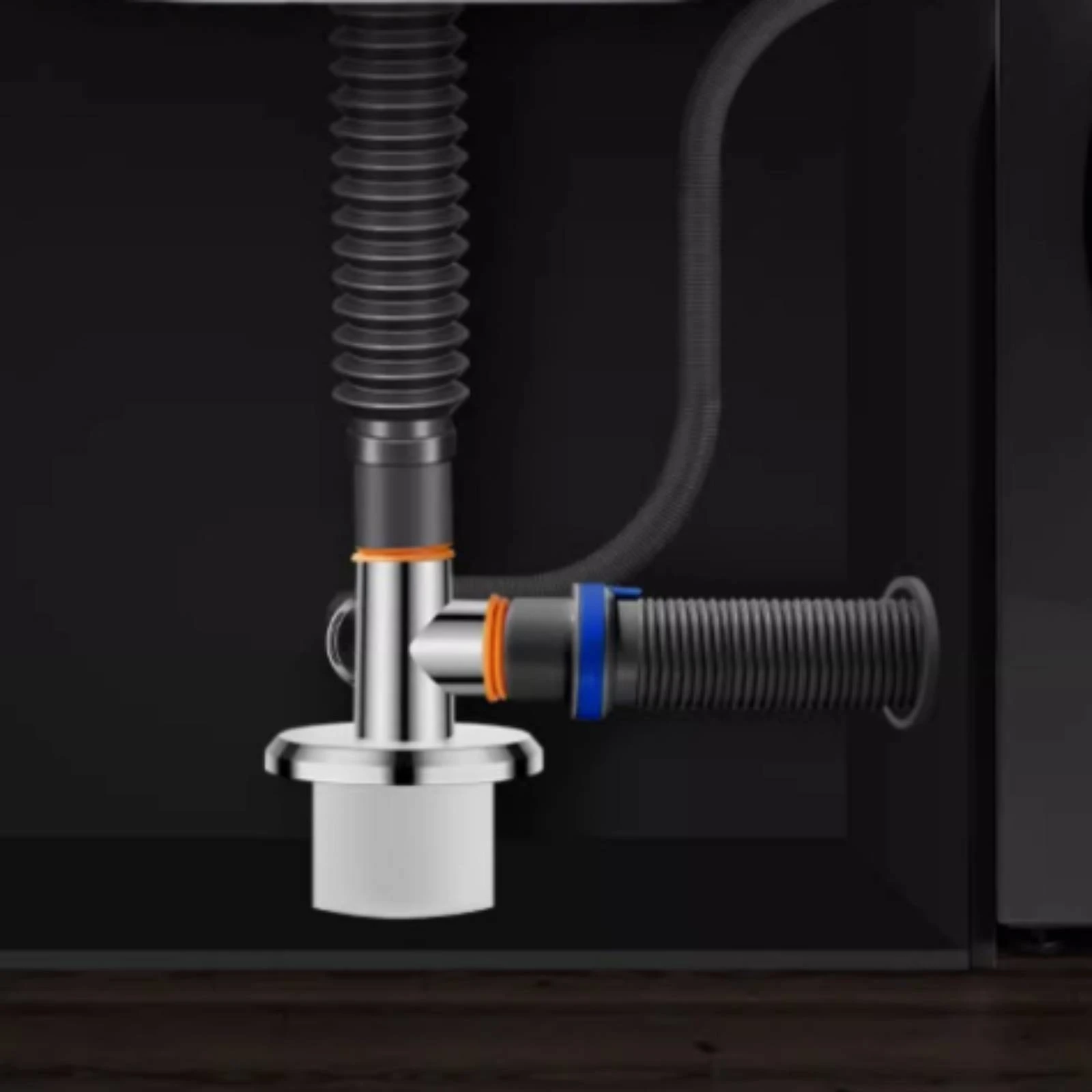 Multi Outlet Drain Adapter with Strainer for Washer and Utility Sink Connection in Laundry Room Floor Drain