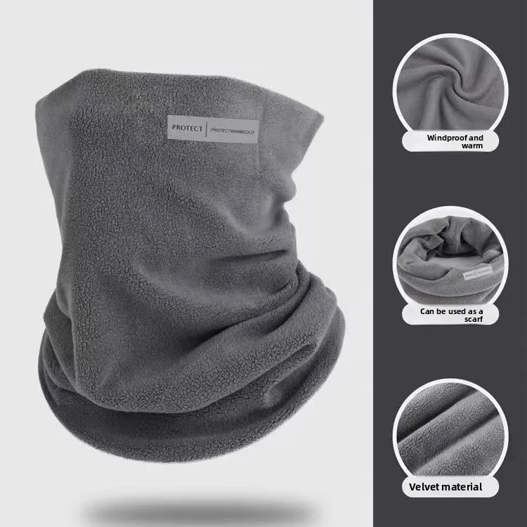 Autumn and Winter Warm Neck Cover Windproof and Cold Proof Face Mask with Fleece Neck Scarf for Women's Outdoor Cycling