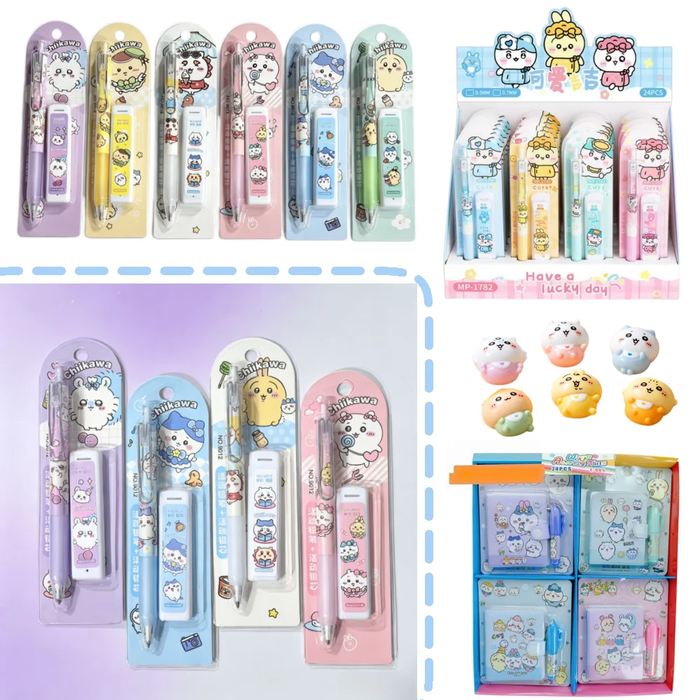 Latest Model Stylish Automatic Pencil Set Anime Merchandise Cute Writing Lead Resistant for Students Notebook Stationery Set