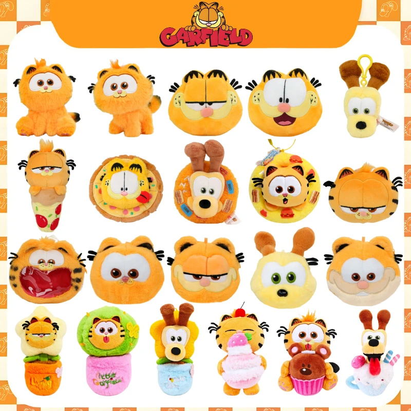 Oryginalna rodzina Garfield Kawaii miękkie pluszowe zabawki brelok śliczny Garfield kot Odie wypchane zwierzę Peluche lalki wisiorek prezenty dla dzieci