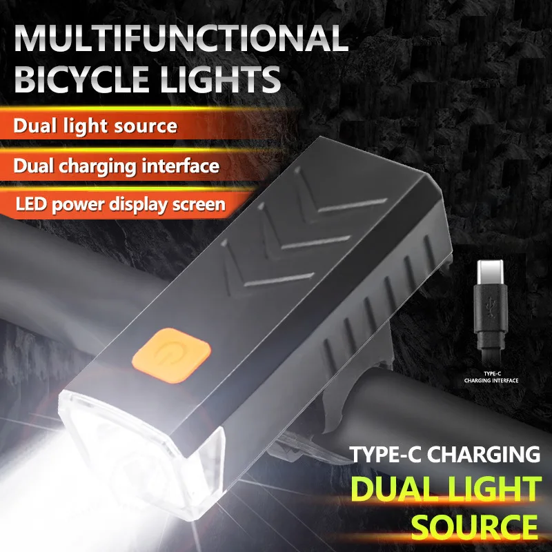 Mini Portable Bike Light USB Rechargeable 4‑Mode Adjust LED Cycling Lamp Outdoor Night Riding Bicycle Light