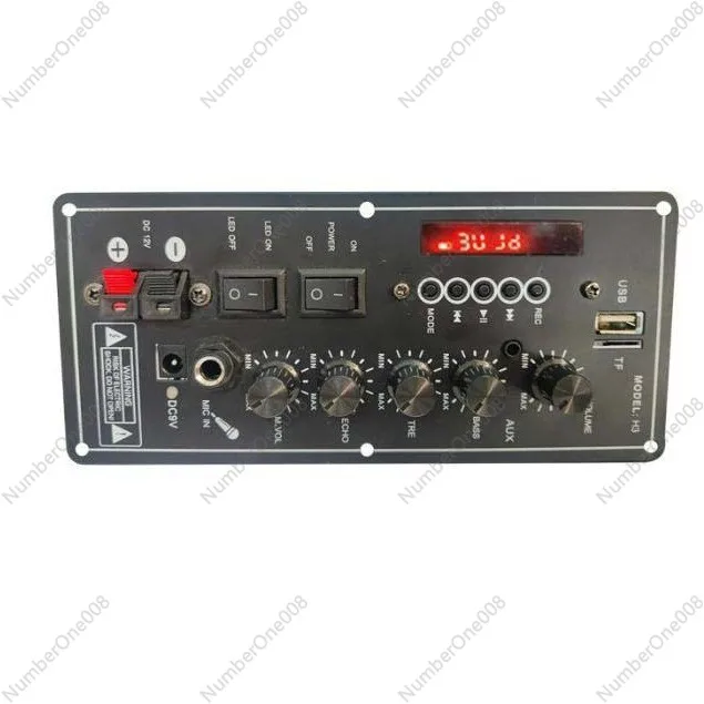 

Плата портативного усилителя Bluetooth 7,4 В с дисплеем — перезаряжаемая система PA для улицы, автомобильной аудиосистемы и танцев, встроенная батарея