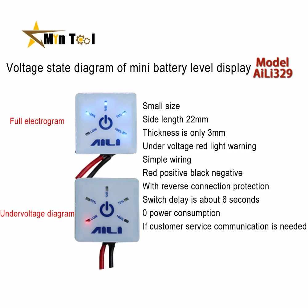 1S 2S 3S 4S Lead-acid Lithium Iron Phosphate Lithium Battery Power Tester Display Panel With Undervoltage Indication Accessories