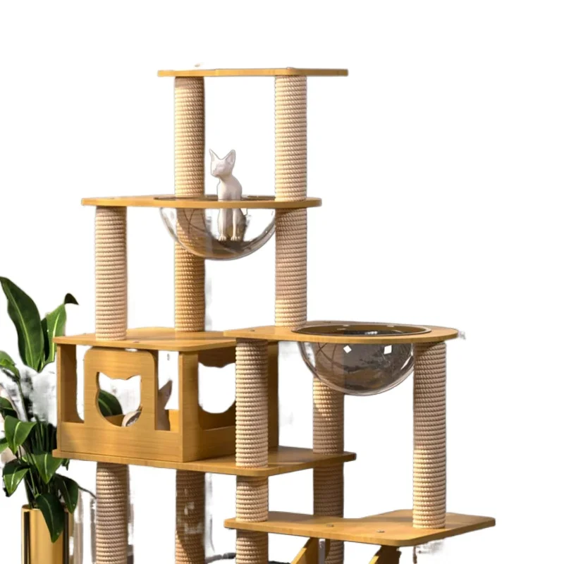 Tree Tower House for Large Cats, Claws, Sofa Protection, Cats with Scrapers, Wooden Cat Scratcher, Beds and Furniture